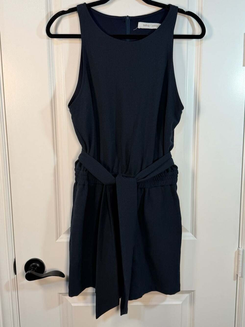 Bishop + Young Navy Blue Sleeveless Tie-Waist Romper Size L